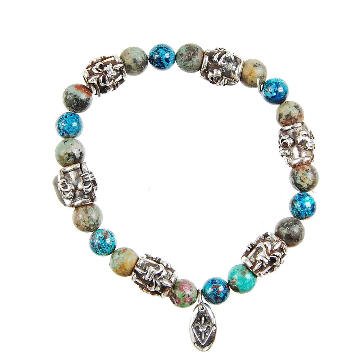 Silver Bracelet BEADS and LILY TUBES