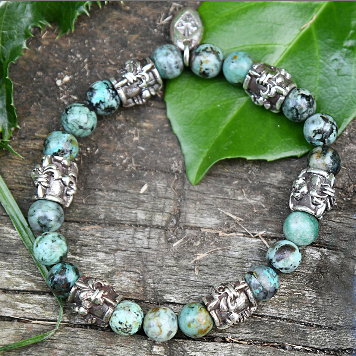 Silver Bracelet BEADS and LILY TUBES