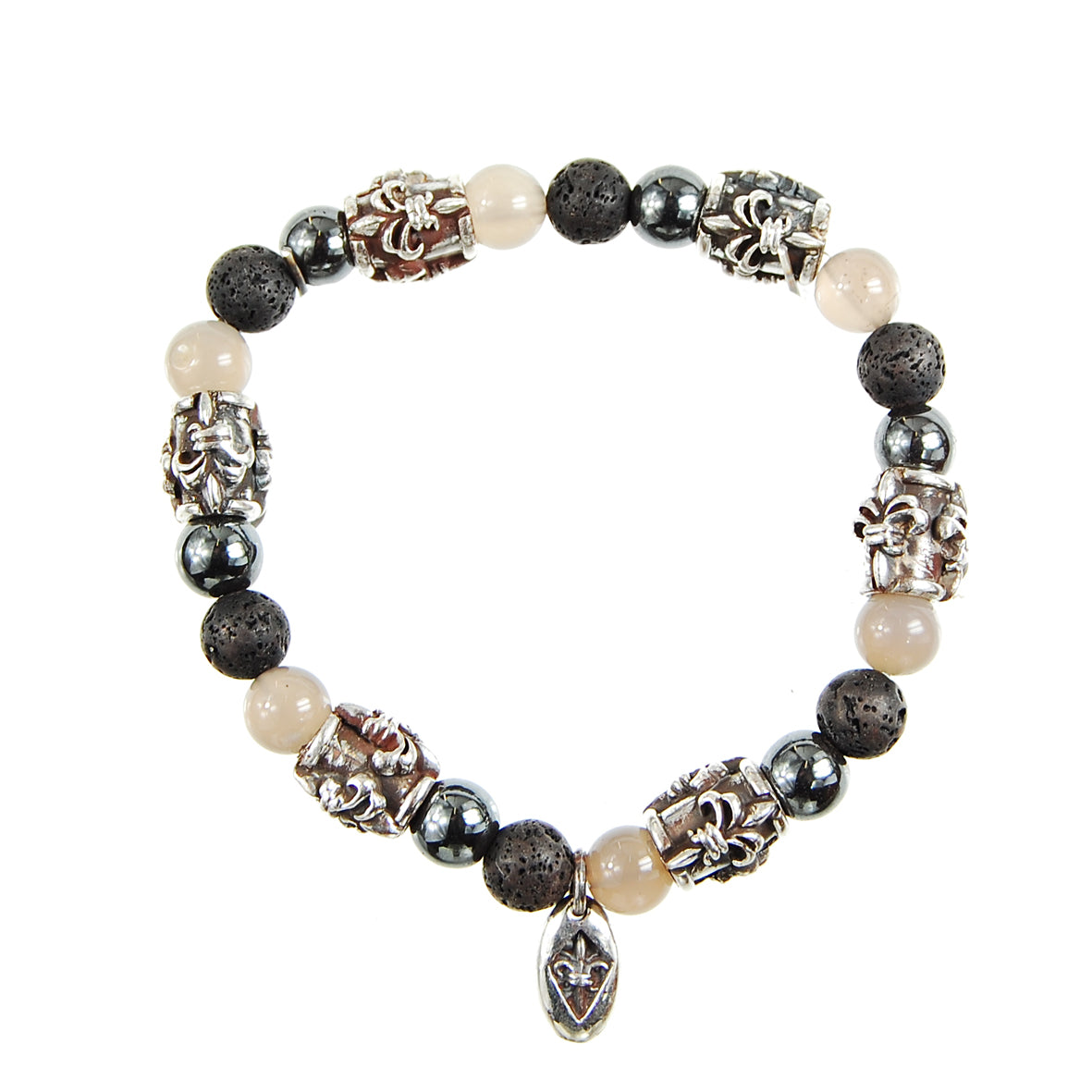 Silver Bracelet BEADS and LILY TUBES