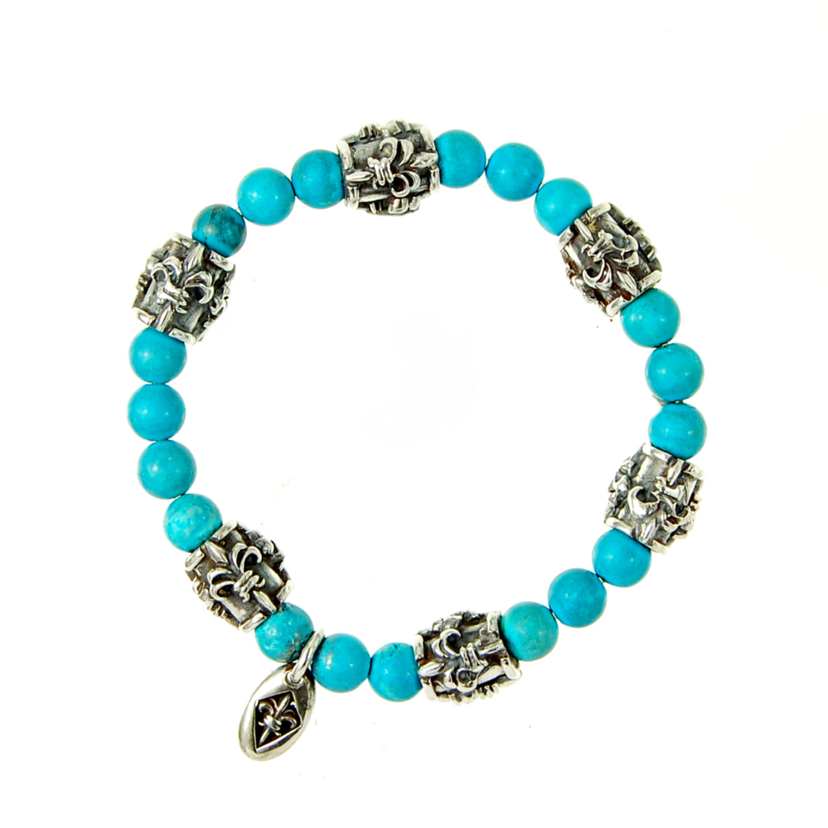 Silver Bracelet BEADS and LILY TUBES