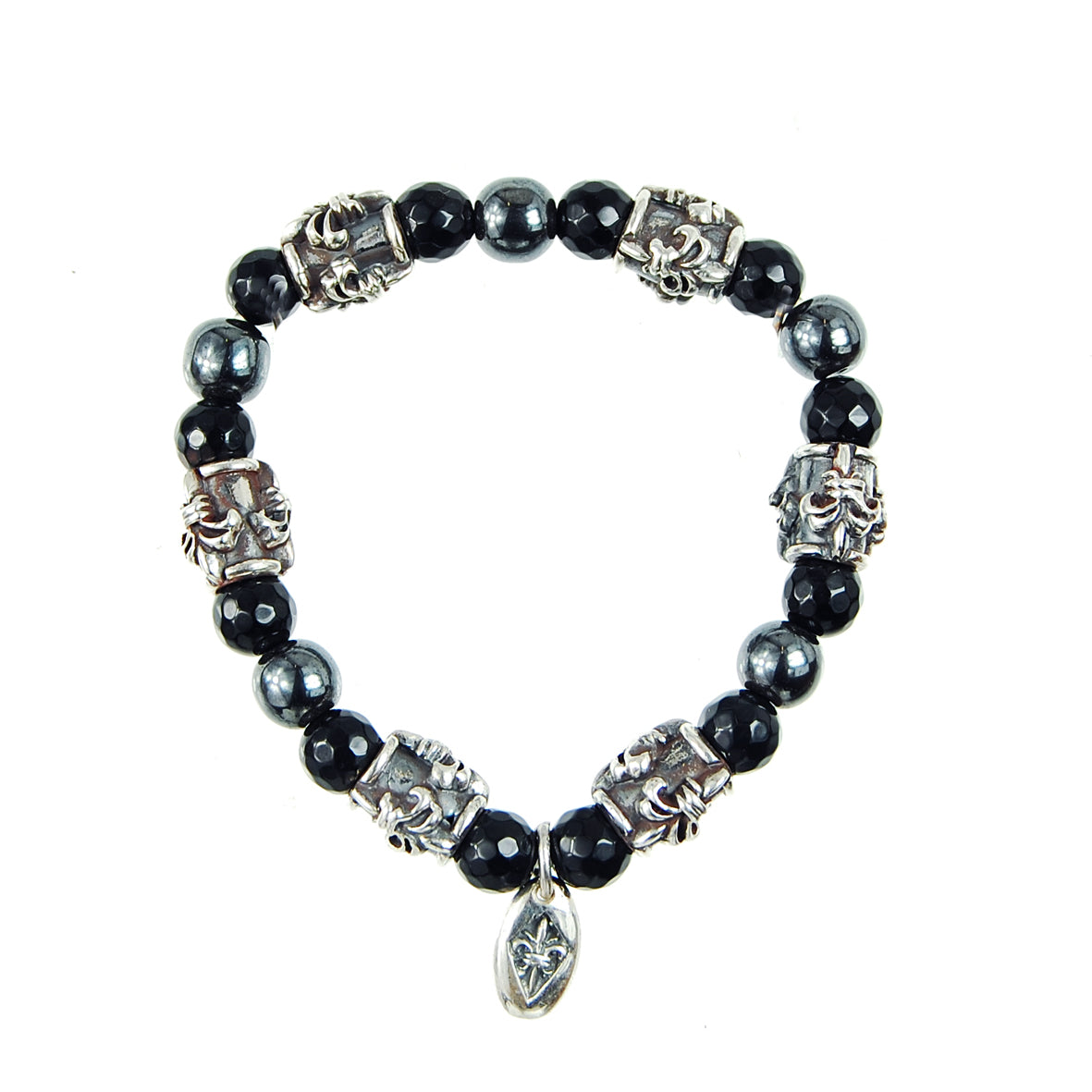 Silver Bracelet BEADS and LILY TUBES