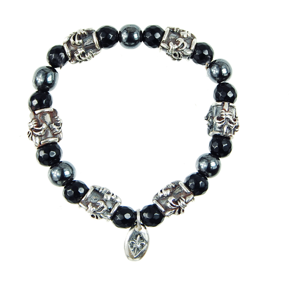 Silver Bracelet BEADS and LILY TUBES