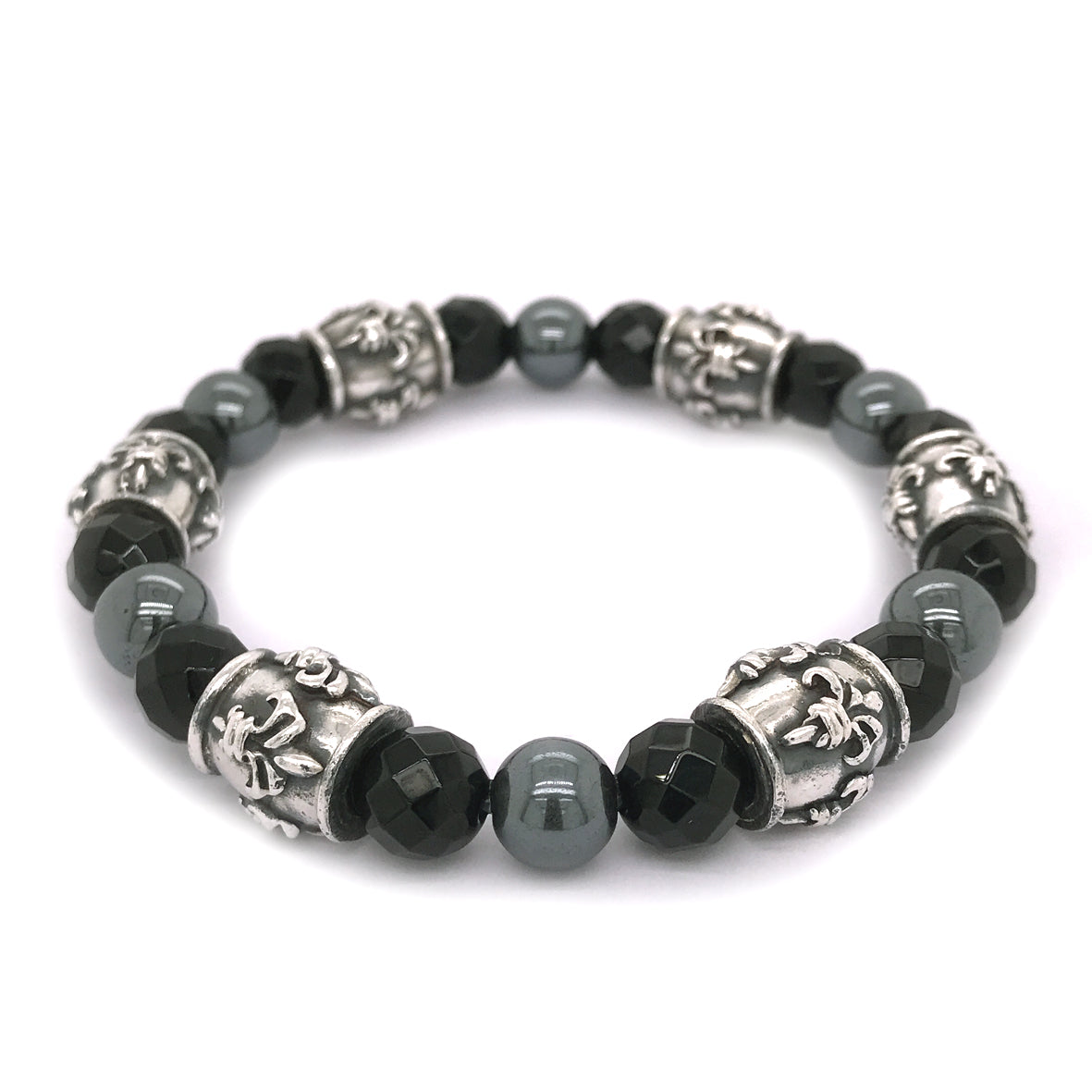 Silver Bracelet BEADS and LILY TUBES