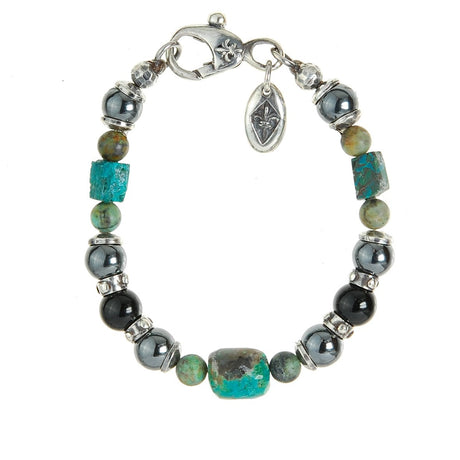 Silberarmband Steilperlen und STEIN Rocks mit Silberteilen