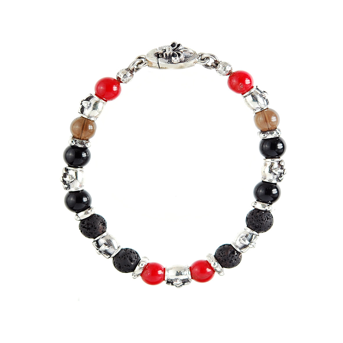 Silberne Armbänder mit Perlen und Eisen- und Klingenkreuzen aus Silber