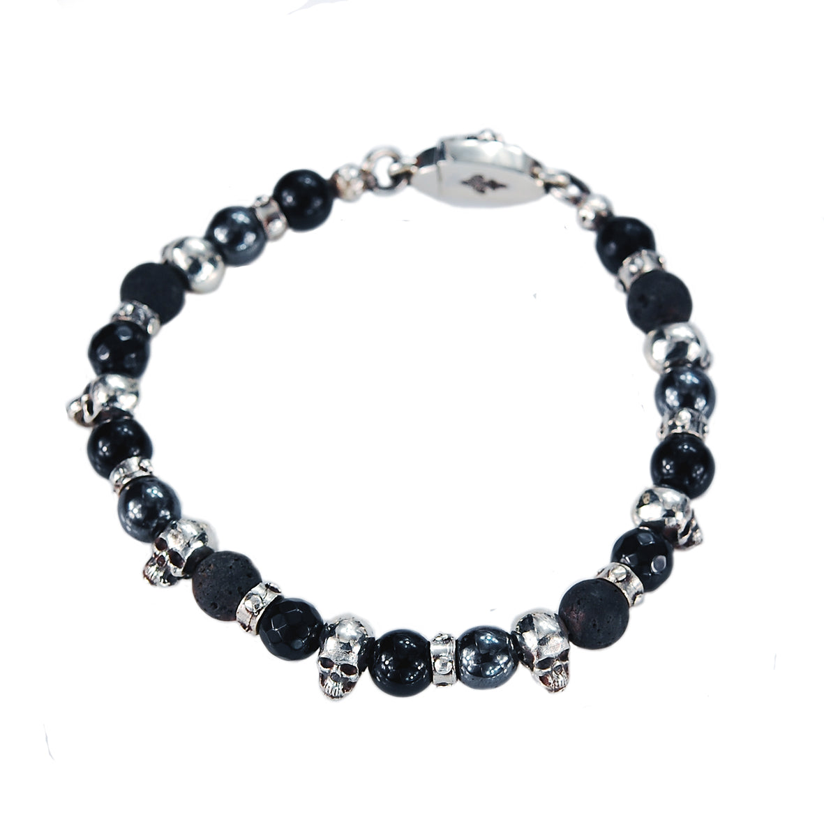 Silberarmband mit Perlen und SKULLS ROW und Lily Lock