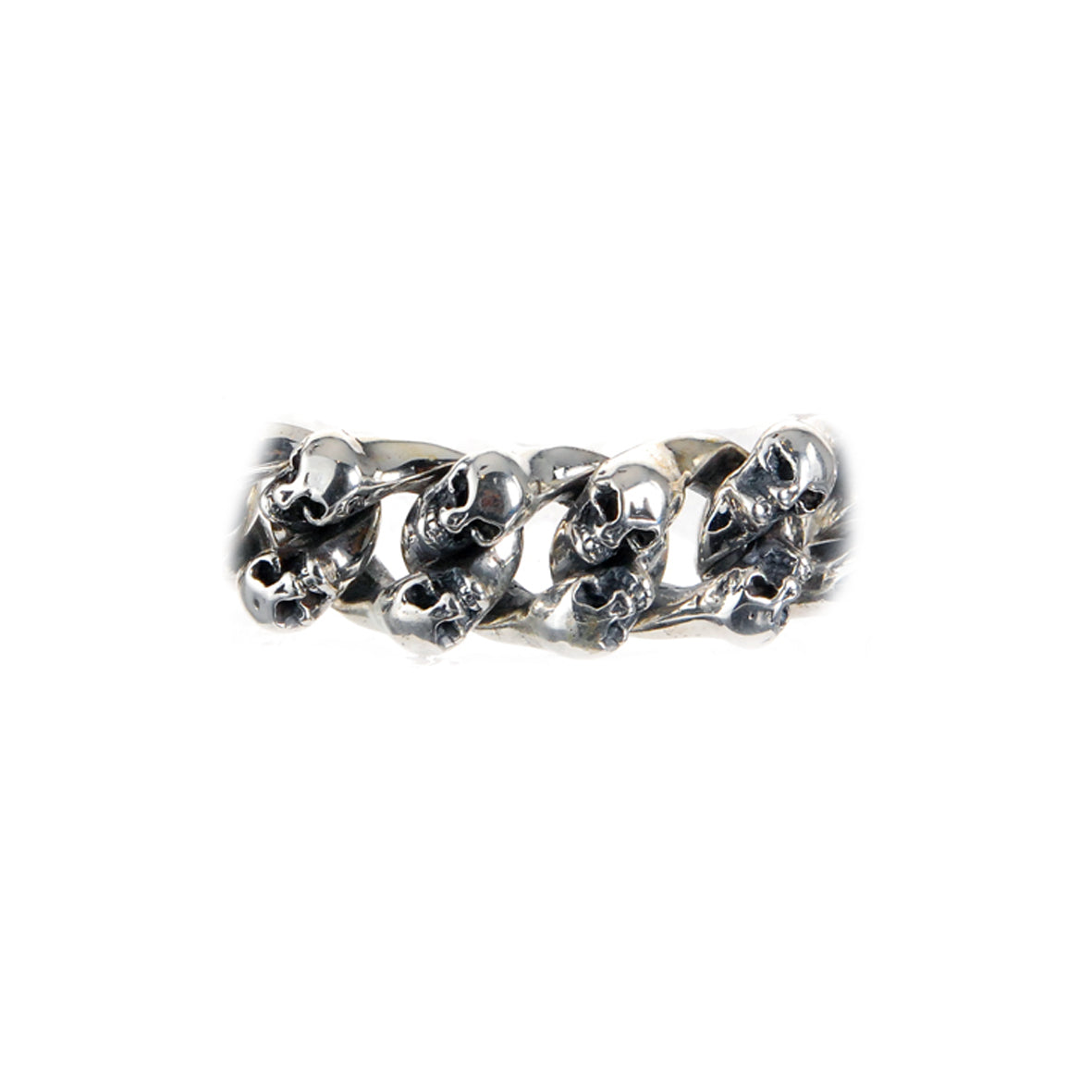 Silver Bracelet S with Mini SKULL s Lobster Claw with SHIELD