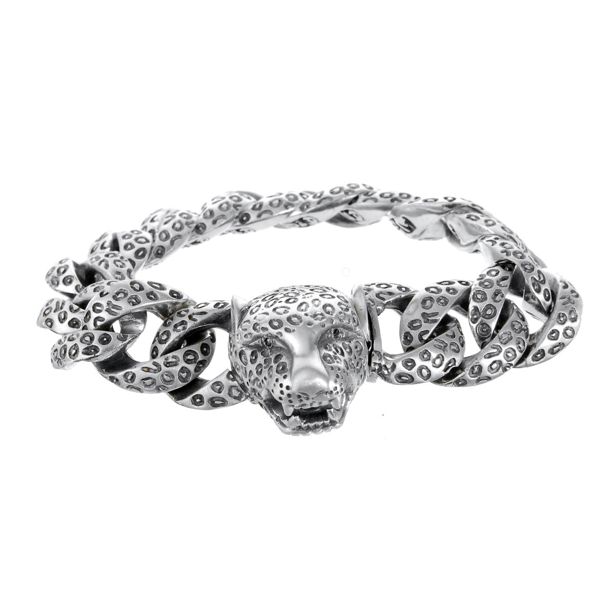 Silver Bracelet LEOPARD HEAD M and Leo Links