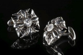 Silver Cufflinks Malteser Cross Garden at Night