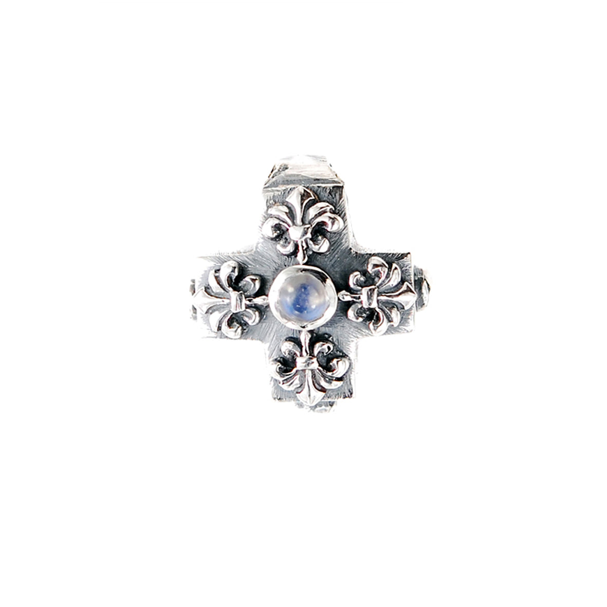 Silver Pendant Greek Cross Body with Hole and LILIES 20