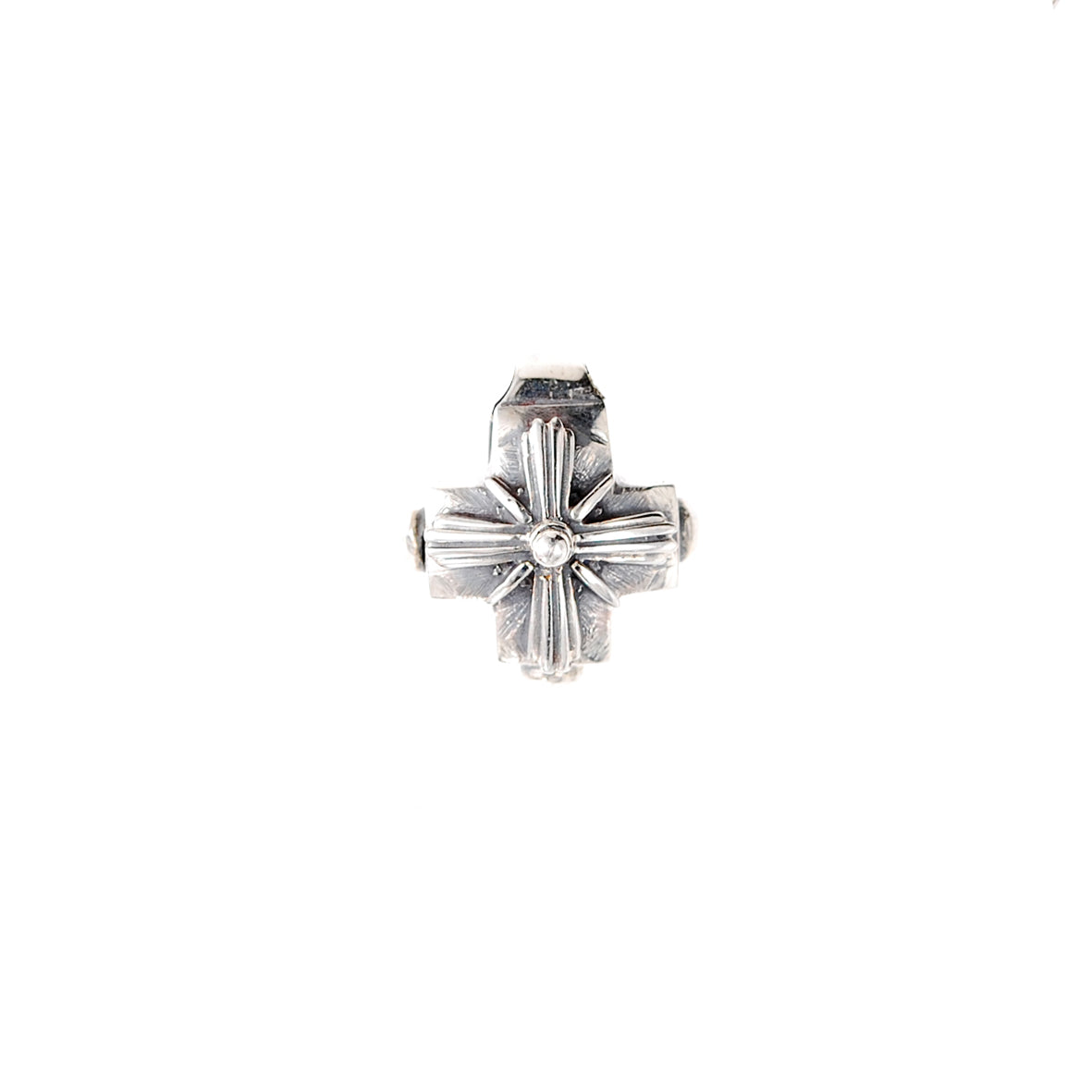 Silberner Anhänger griechisches Kreuz mit Loch und MORGENSTERN 16