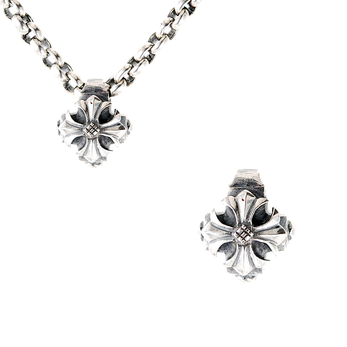 Silver Pendant Greek Cross Body with Hole and MALTESER CROSS 16