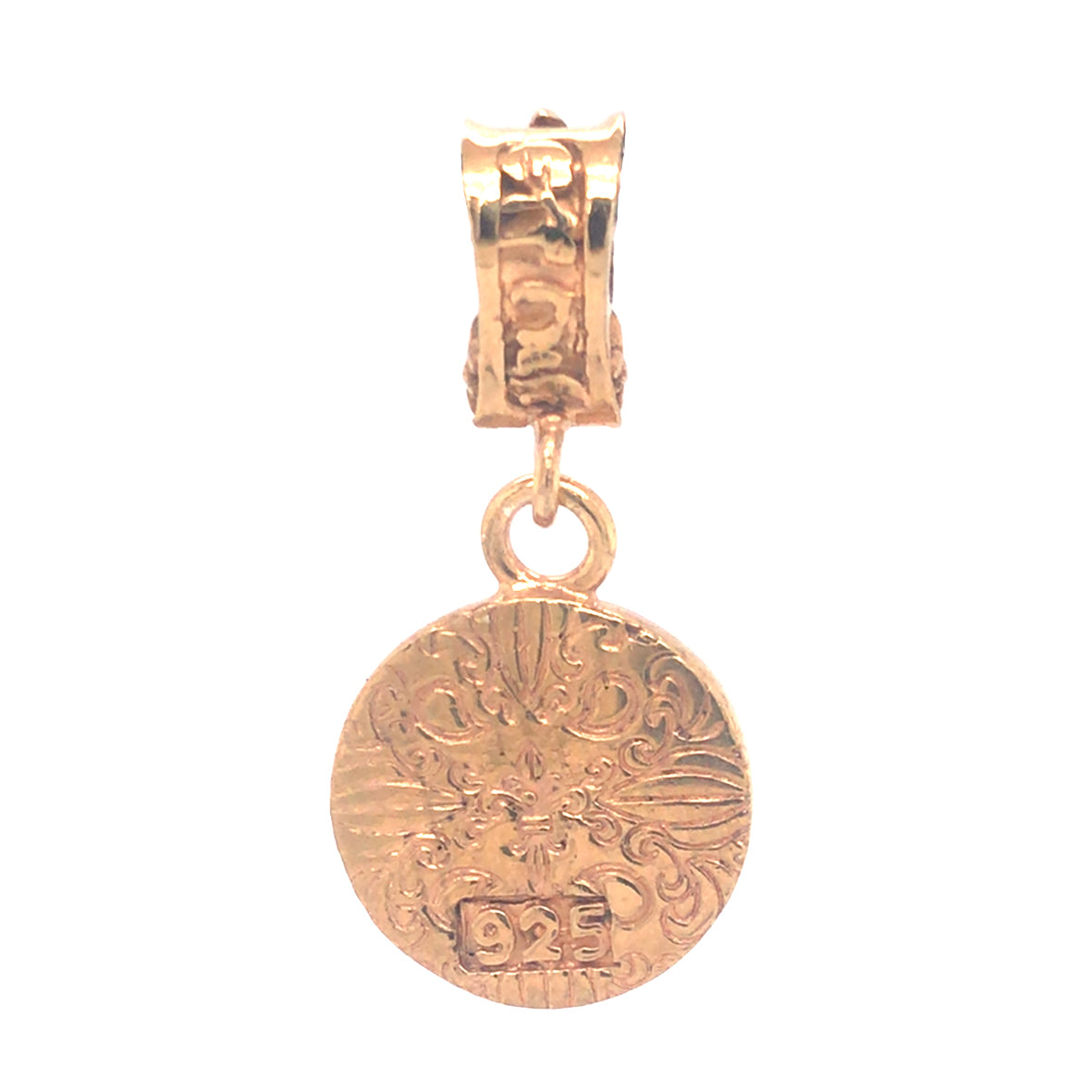 Silver Pendant SHIELD with BELIEVE IN YOUR DREAMS Coin S Gold