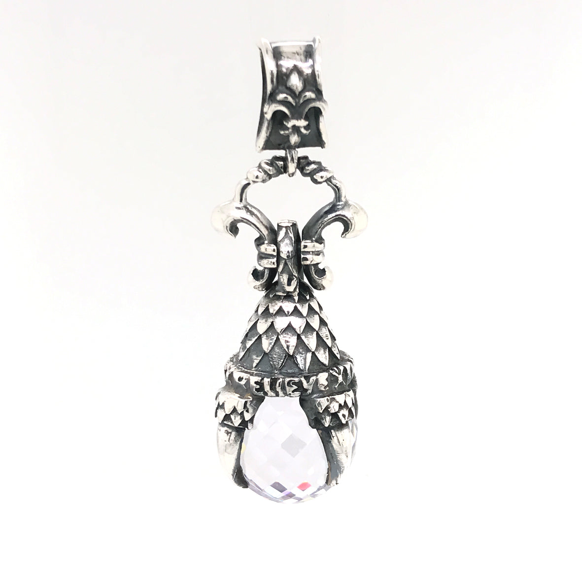 Silver Pendant DRAGON CLAW with Stone