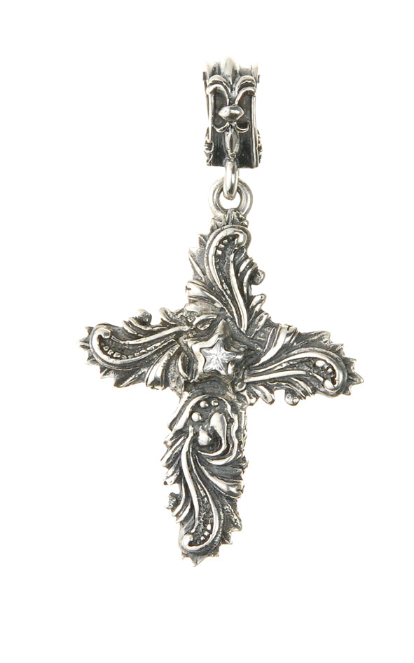 Silver Pendant MAGIC PLANT Cross and STAR