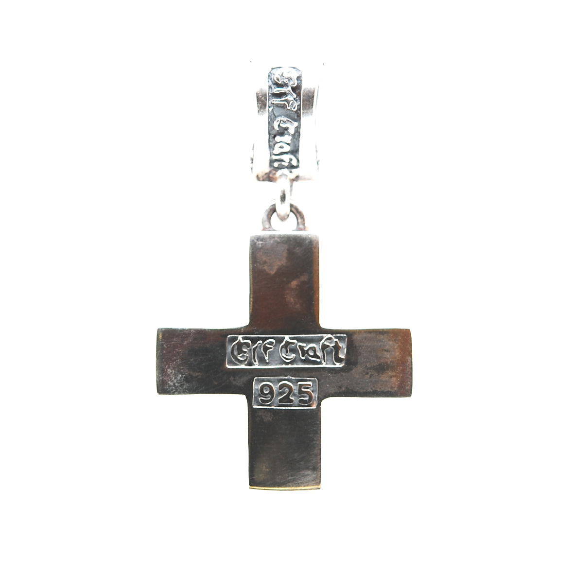 Silver Pendant Greek Cross Body with DRAGON SCALES and LILY