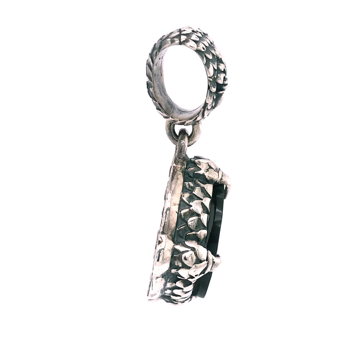 Silver Pendant Dragon Stone with DRAGON CLAW and Scales