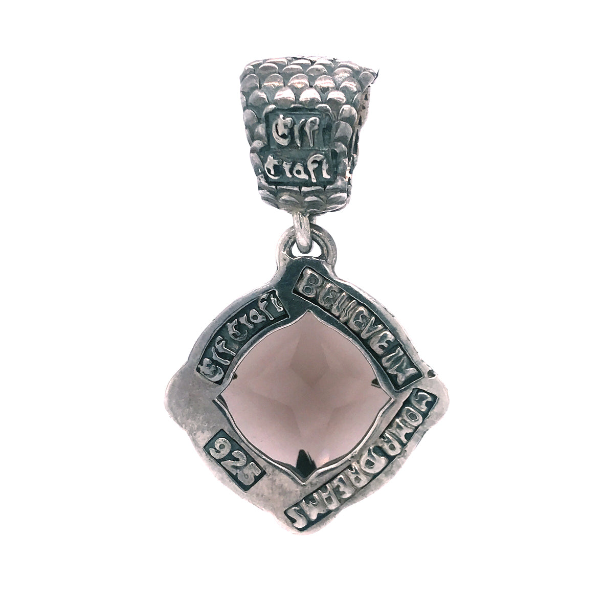 Silver Pendant Dragon Stone with DRAGON CLAW and Scales