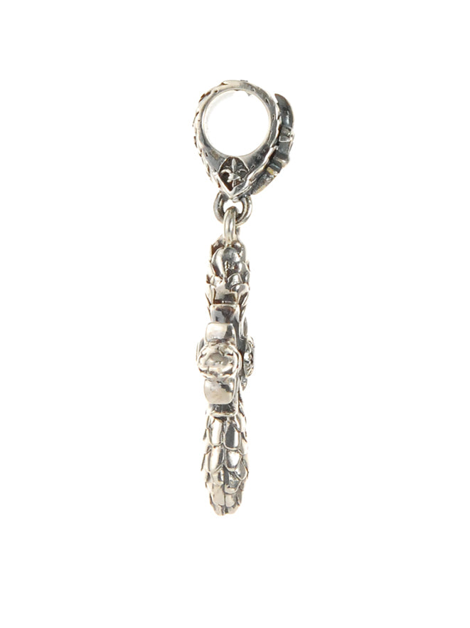 Silver Pendant CRESCENT CROSS with DRAGON SCALES