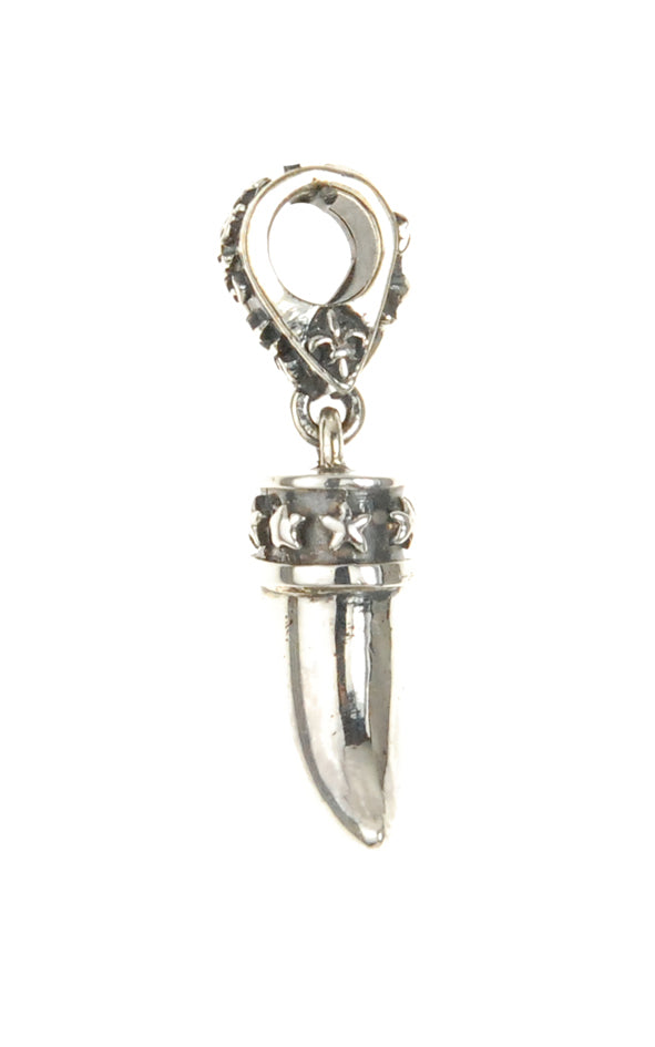 Silver Pendant TOOTH with Stars and Lily Loop