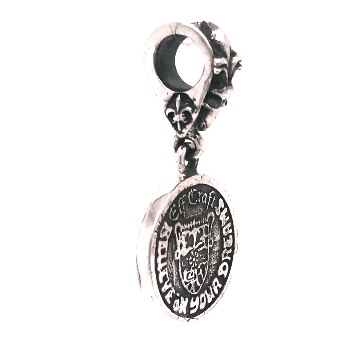 Silver Pendant SHIELD with BELIEVE IN YOUR DREAMS Coin S