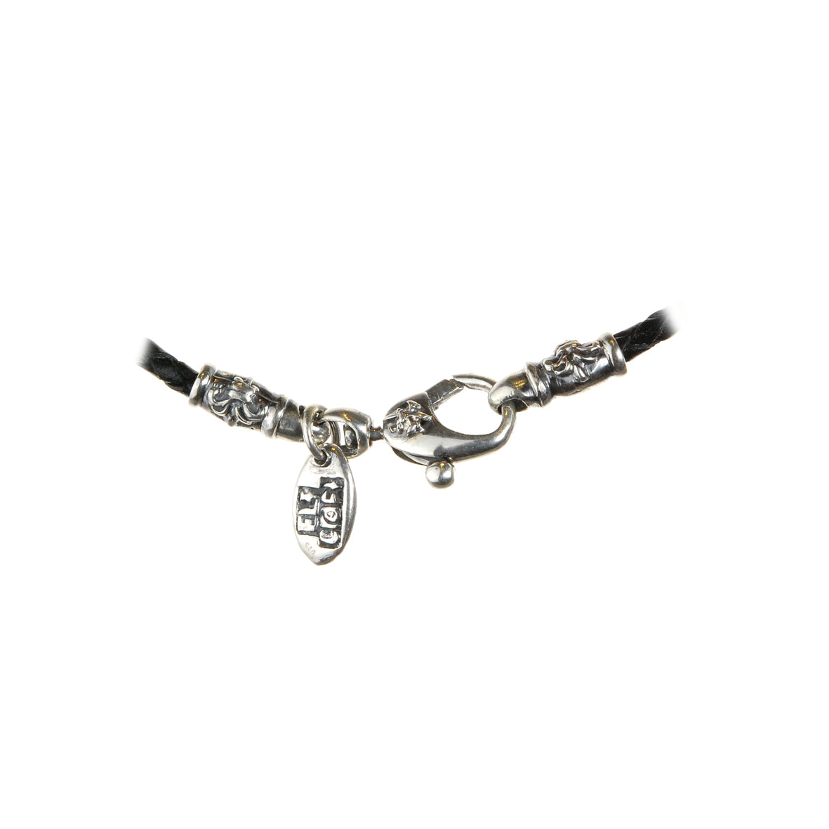 Leather Neckband with Silver Tubes and DRAGON CLAW Pendant