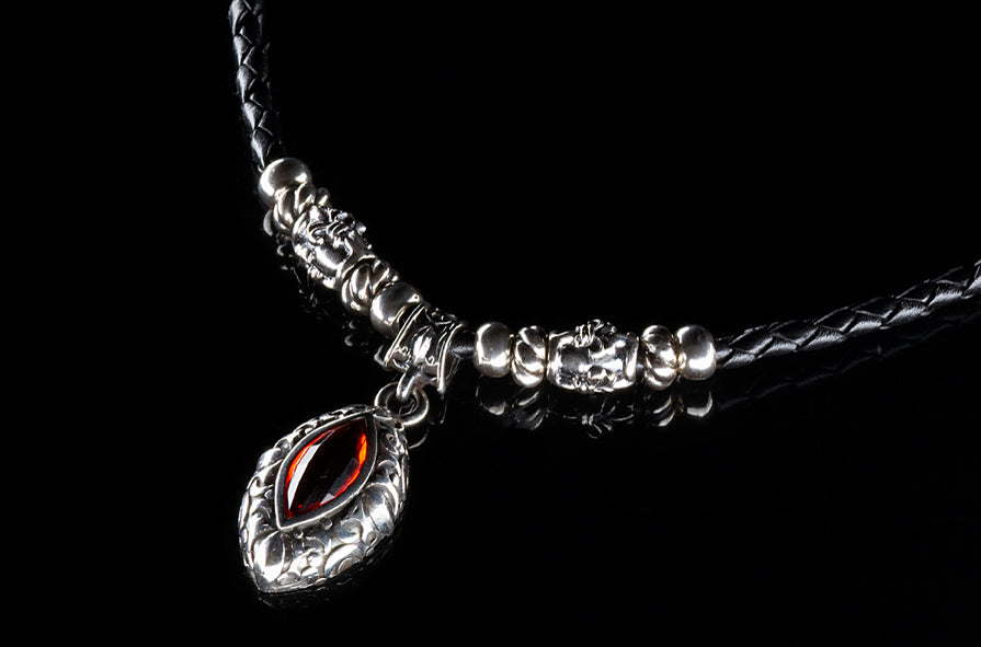 Silver Pendant NAVETTE GARDEN at NIGHT