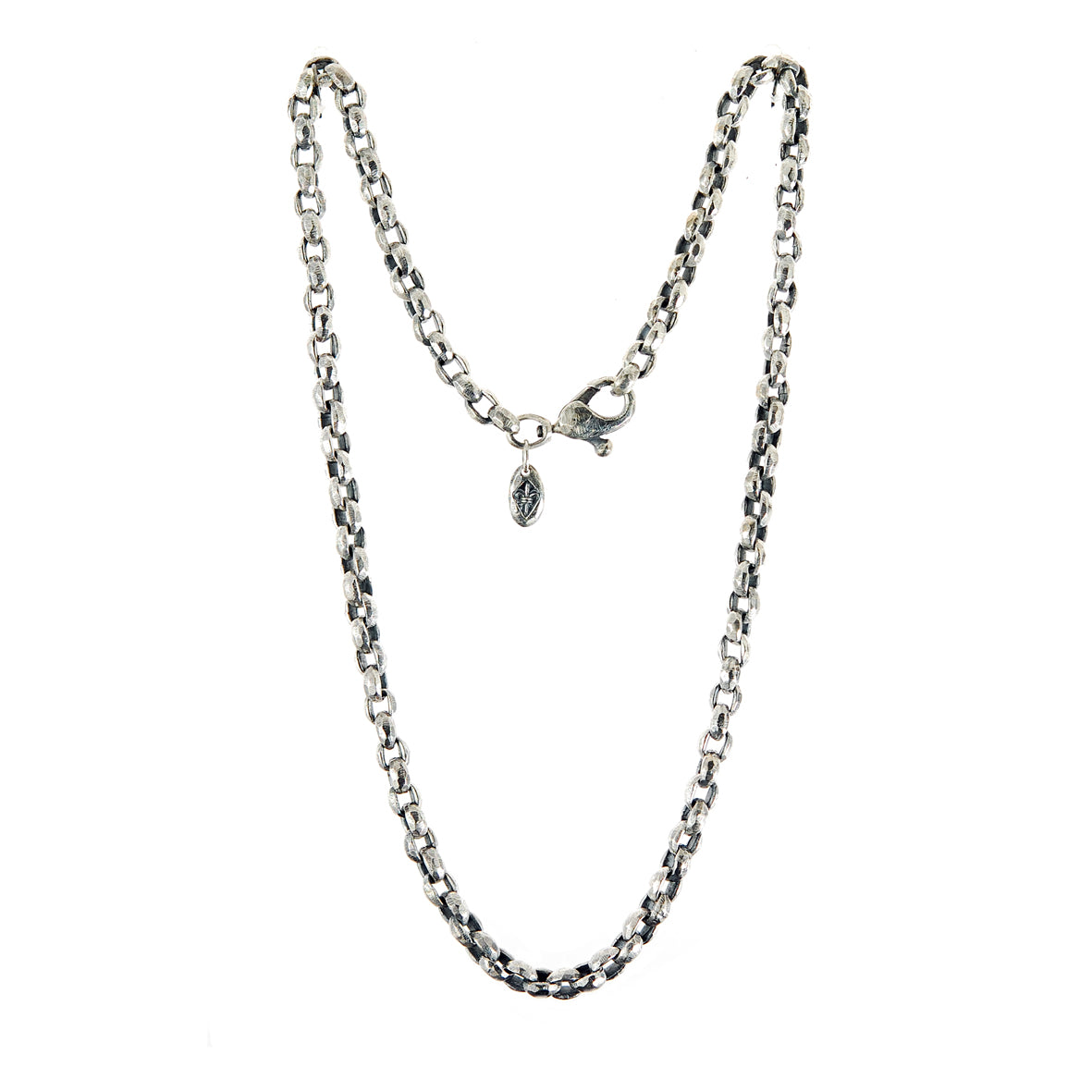Silver Neckchain PEA s Chain S Rough Faceted
