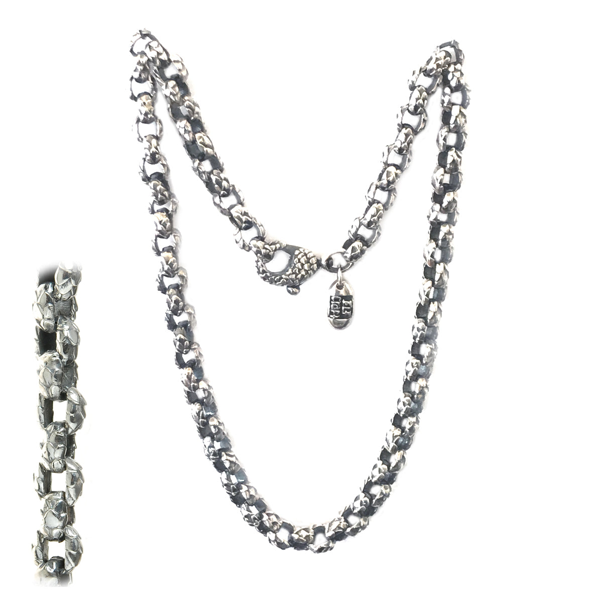 Silver Neckchain PEA s Chain S with Dragon Scales