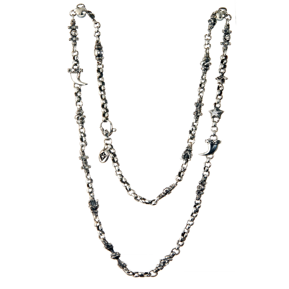 Silver Neckchain Fetishchain Horns Crowns Pinballs Sprouts Stars Lilies M Stars
