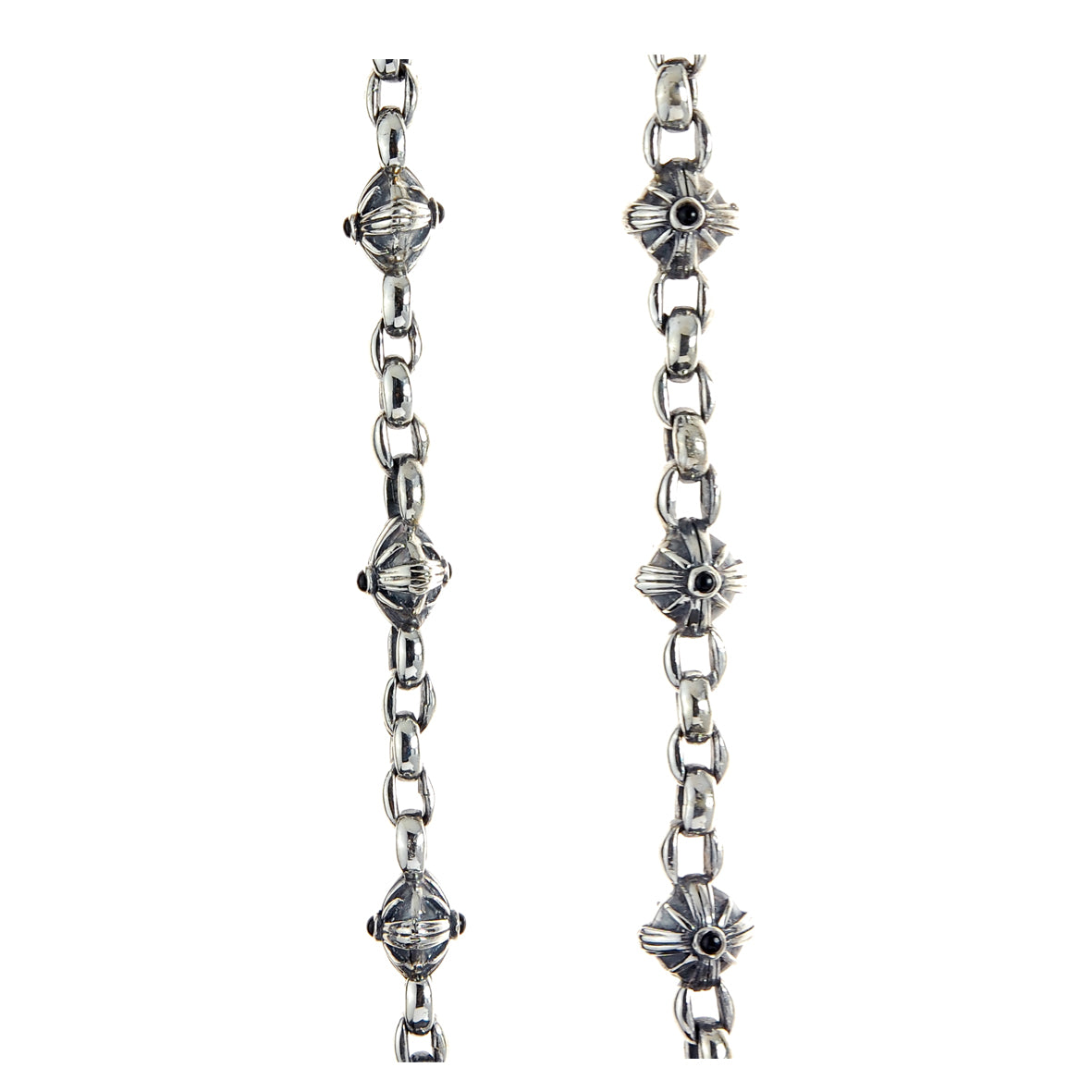 Silver Peas Walletchain with Morning Star Balls