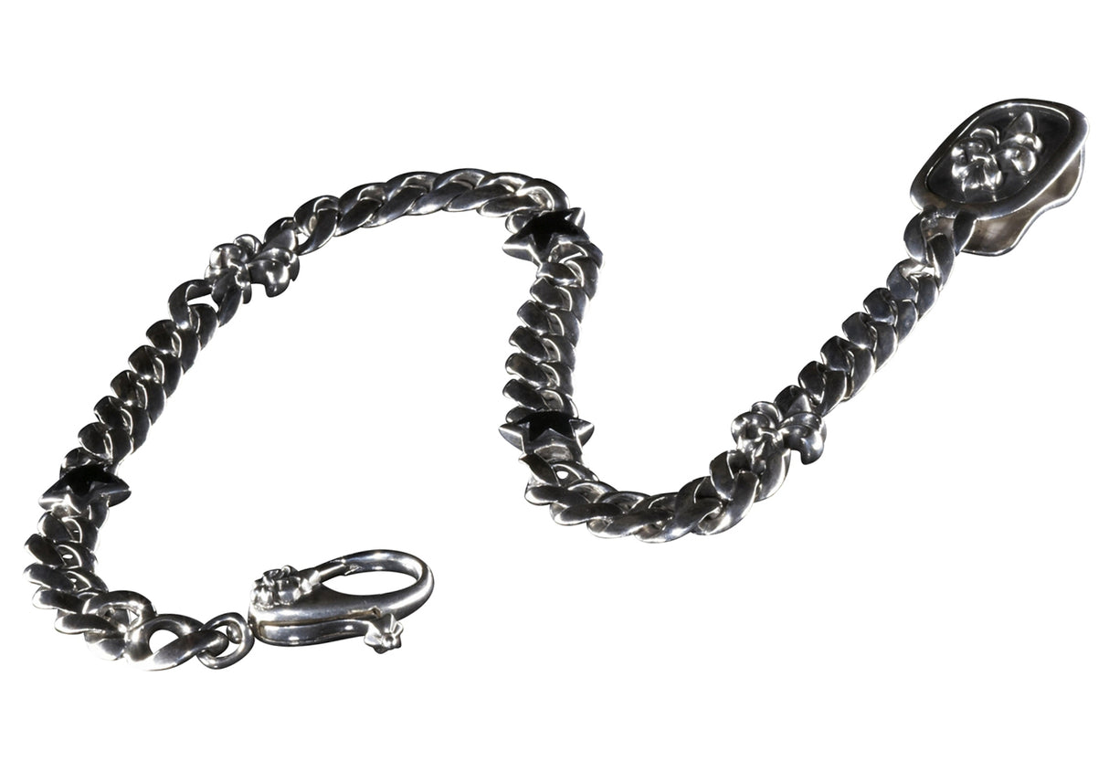 Silver Walletchain Stars and Lilies