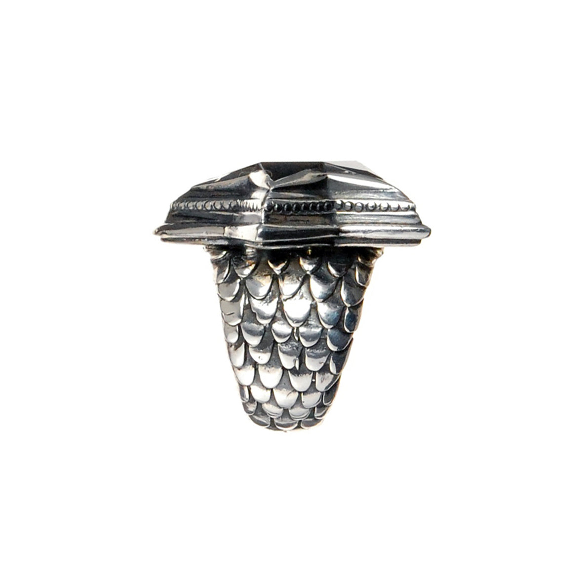Silver Ring ELFIN STAR L on Dragon Scales Band