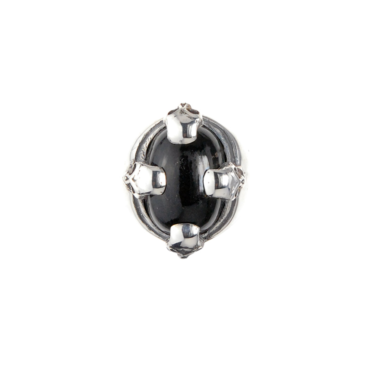 Silver Ring SKULL Stone Holder Crown