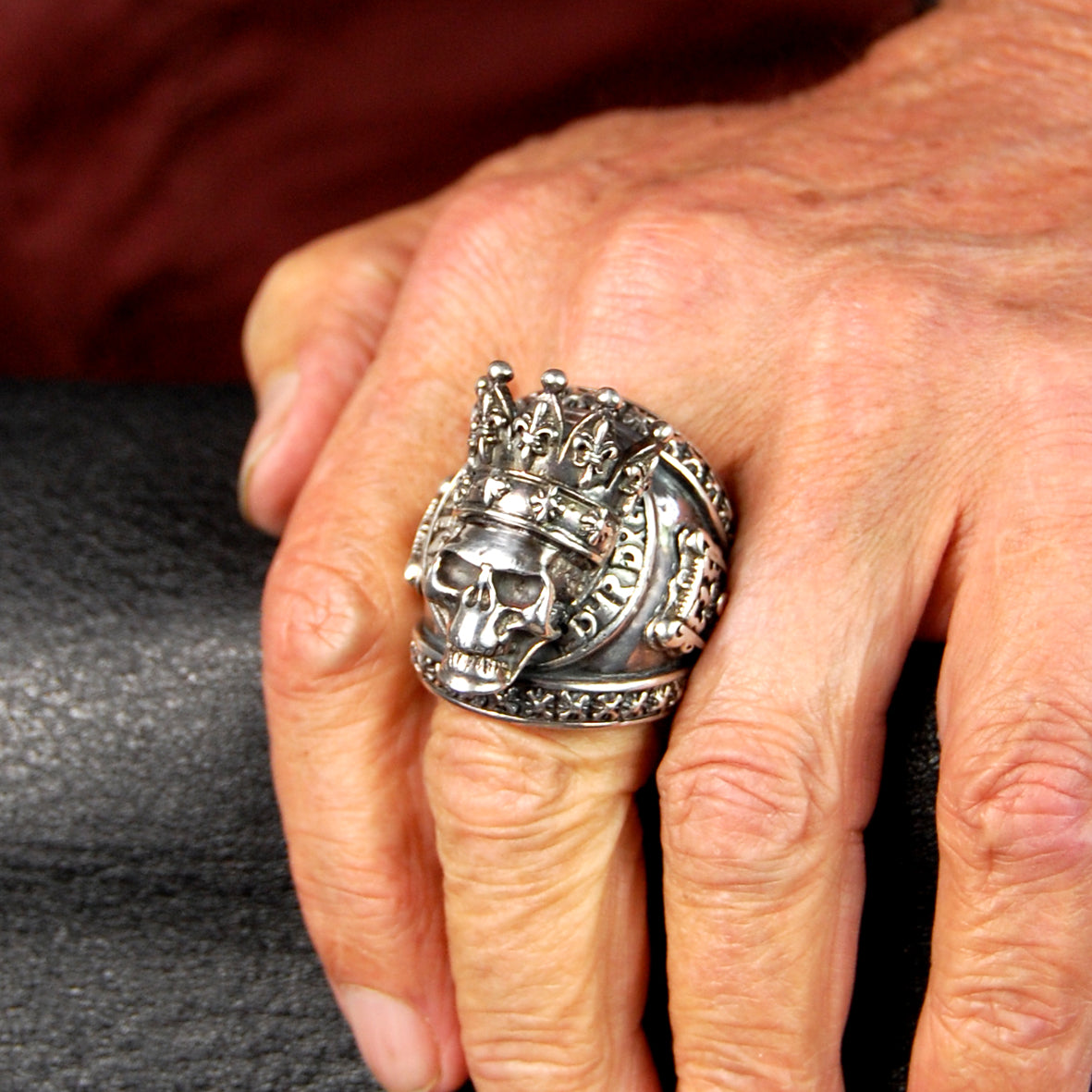 Silver Ring MAGIC Crowned SKULL