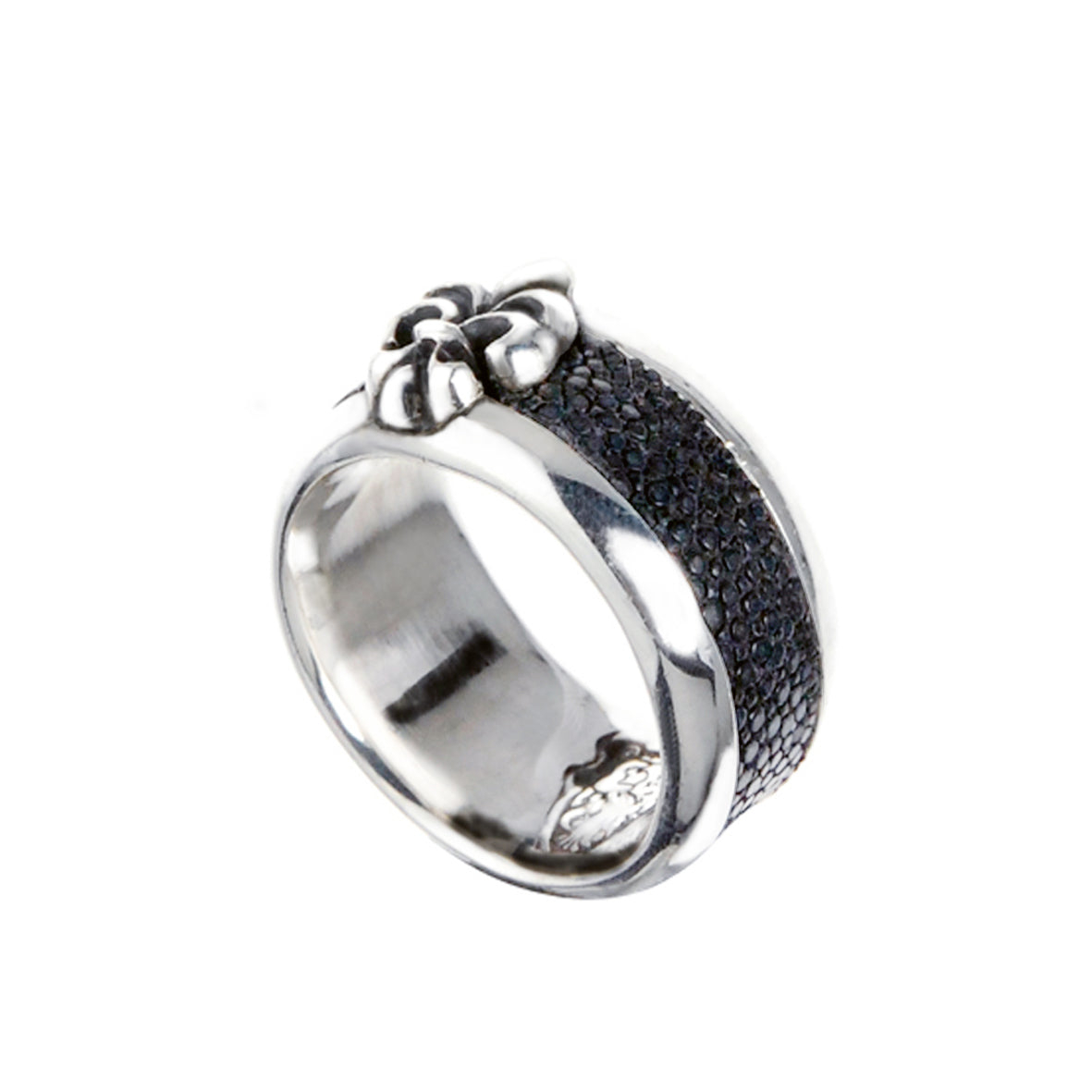 Silberring LILY auf Searay-Leder