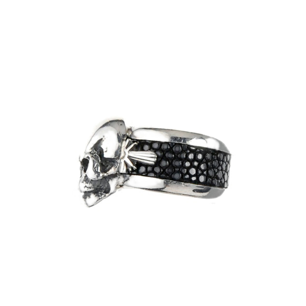 Silver Ring SKULL Searay Leather