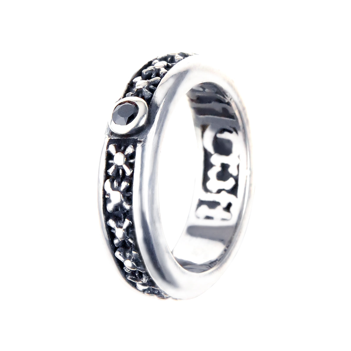 Silver Ring with Morning Star and Small Stone