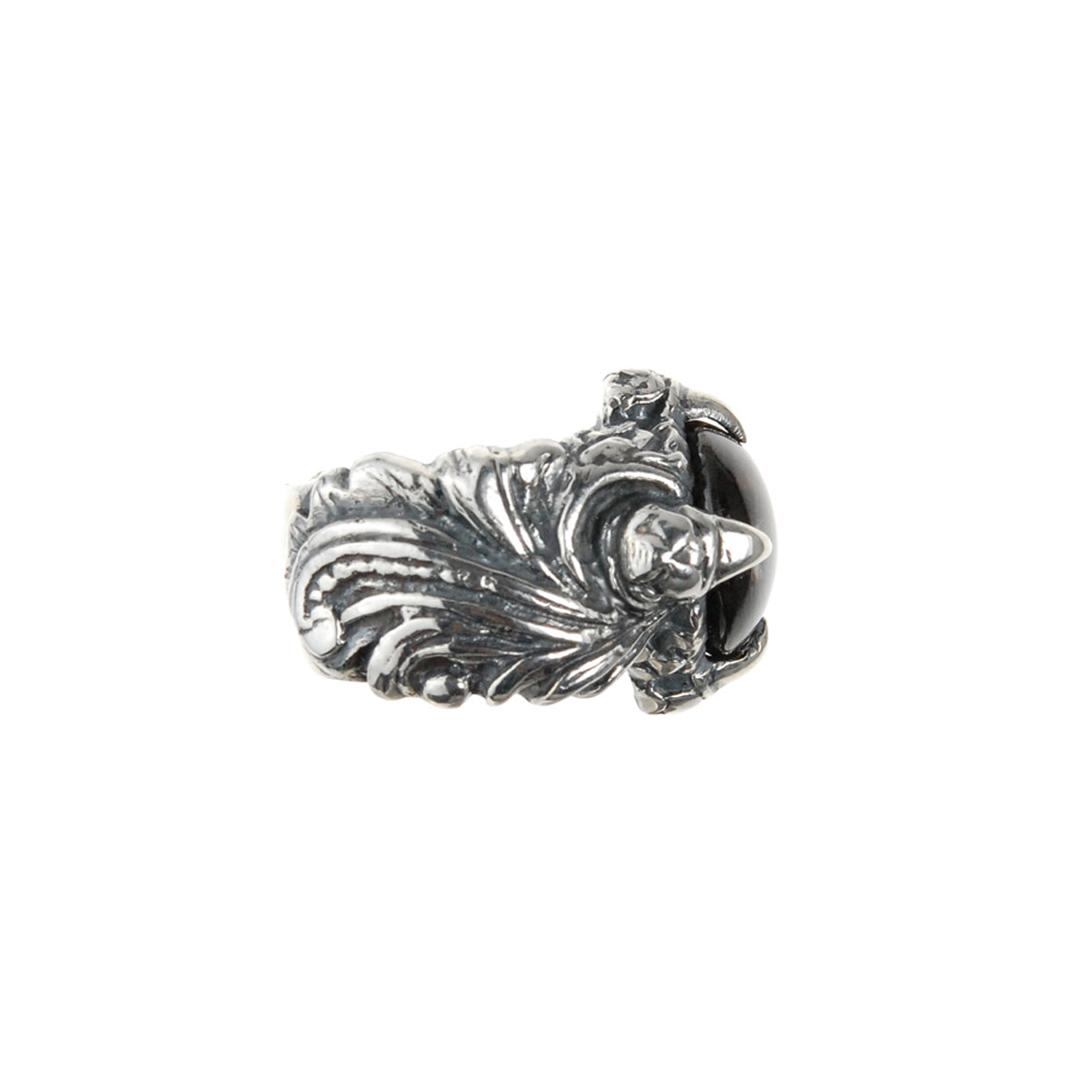 Silver Ring MAGIC PLANT Band and DRAGON Claw Stoneholder
