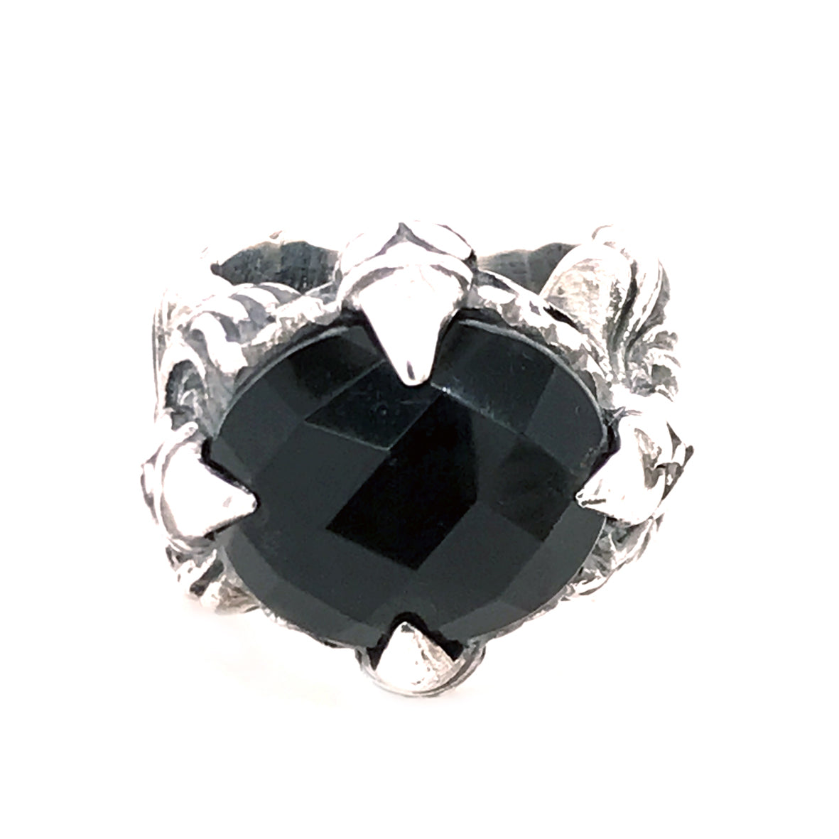 Silver Ring MAGIC PLANT Band and DRAGON Claw Stoneholder