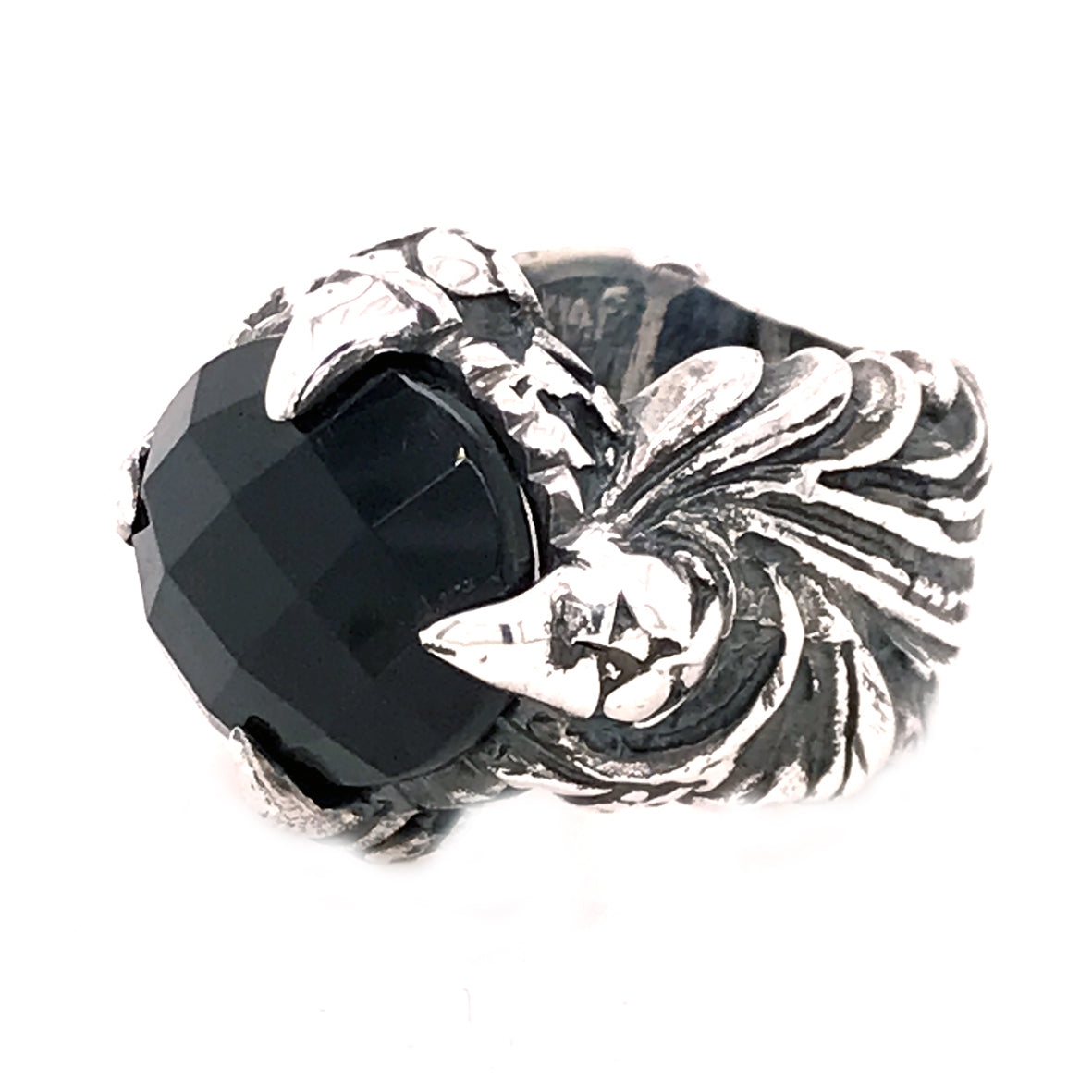 Silver Ring MAGIC PLANT Band and DRAGON Claw Stoneholder