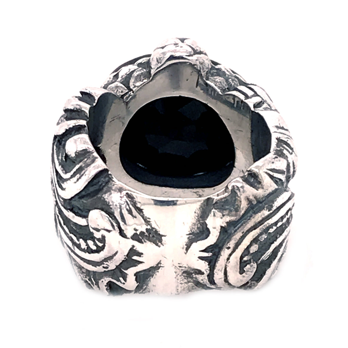 Silver Ring MAGIC PLANT Band and DRAGON Claw Stoneholder