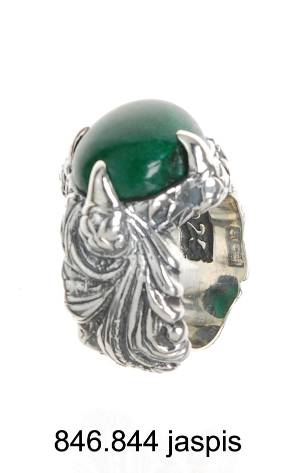 Silver Ring MAGIC PLANT Band and DRAGON Claw Stoneholder