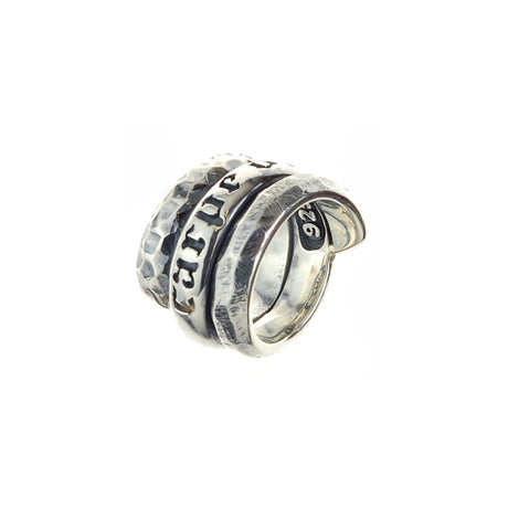 Silberring Spirale CARPE DIEM Facettiert