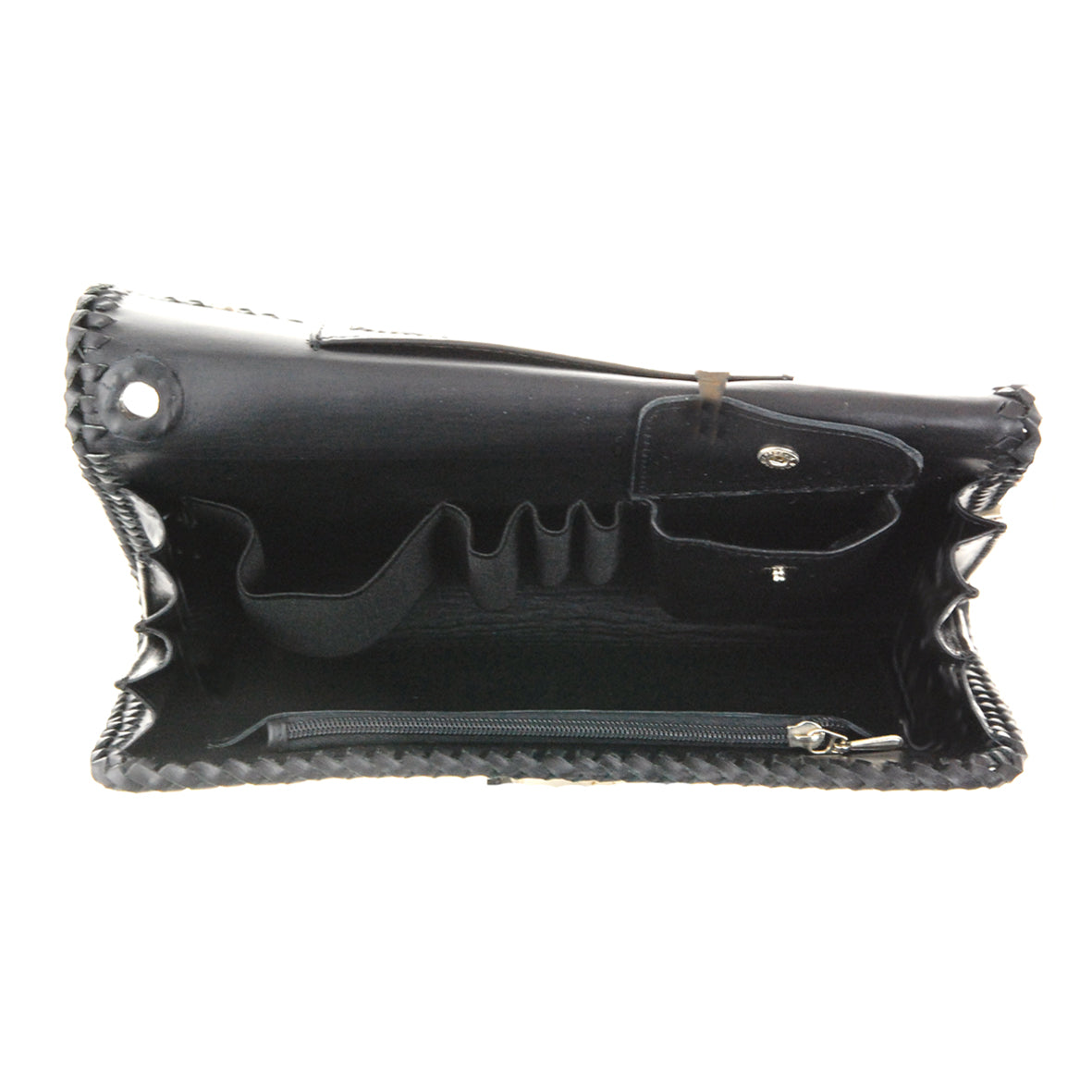 Leather Clutch Wallet with Searay Lily and Silver Lily
