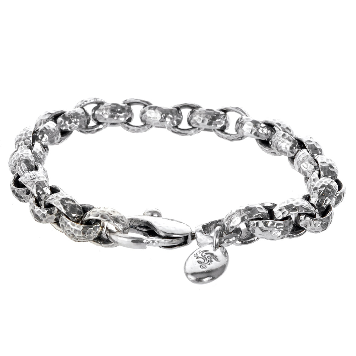 Silver Bracelet PEA CHAIN S hammered