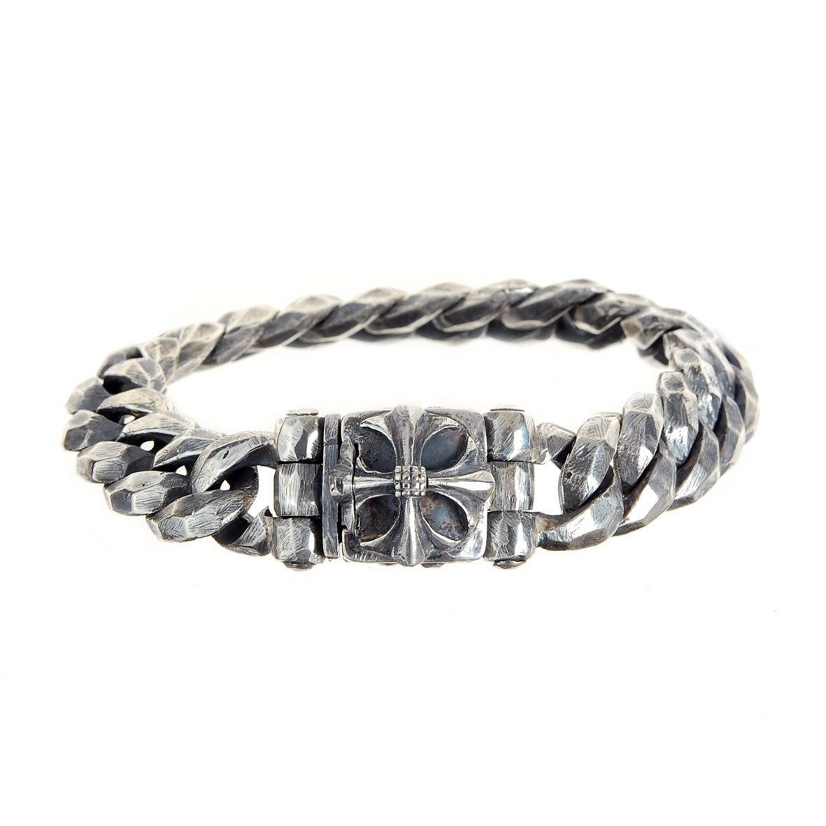 Silberarmband MALTESERKREUZ Facettierte Glieder S