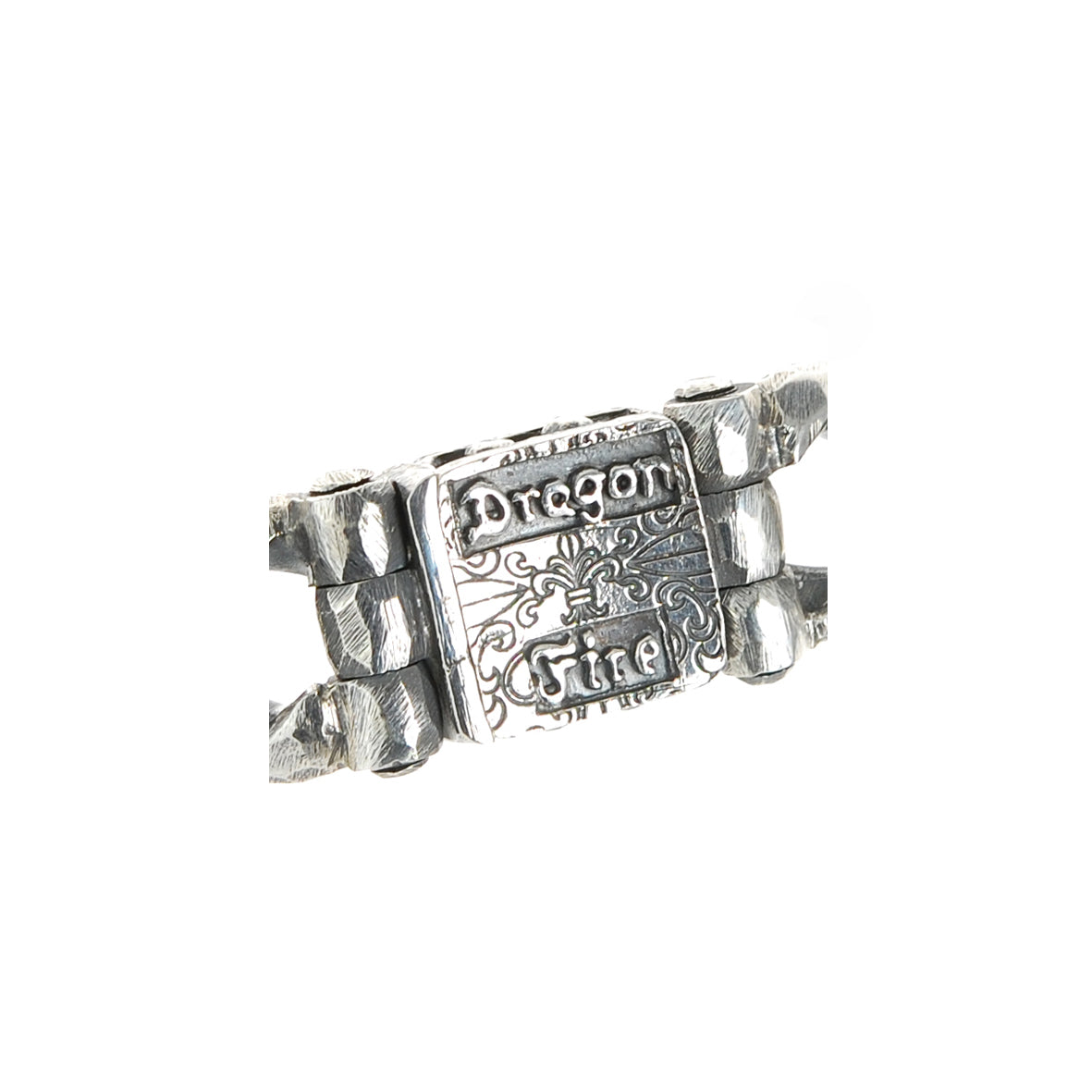 Silver Bracelet DRAGON FIRE Faceted Links M