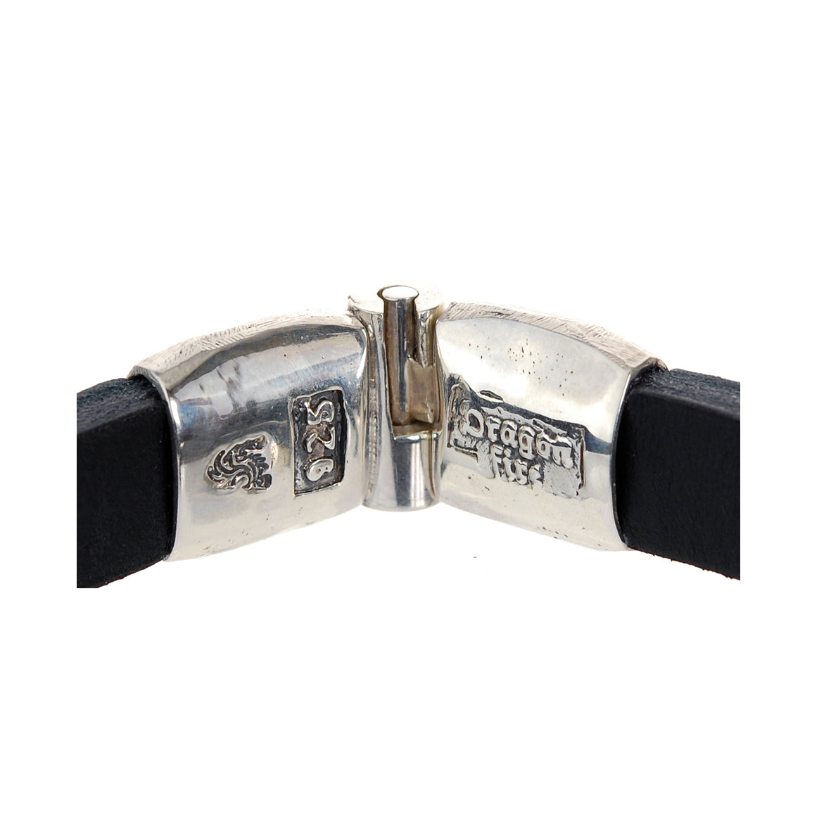 Silver-Leather Bracelet ON THE ROAD AGAIN Faceted Jointlock 13