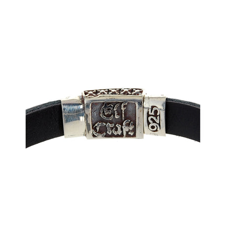 Silber-Lederarmband DRAGON FIRE Boxlock Facettiert 10